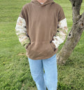matcha date quilted sleeve hoodie