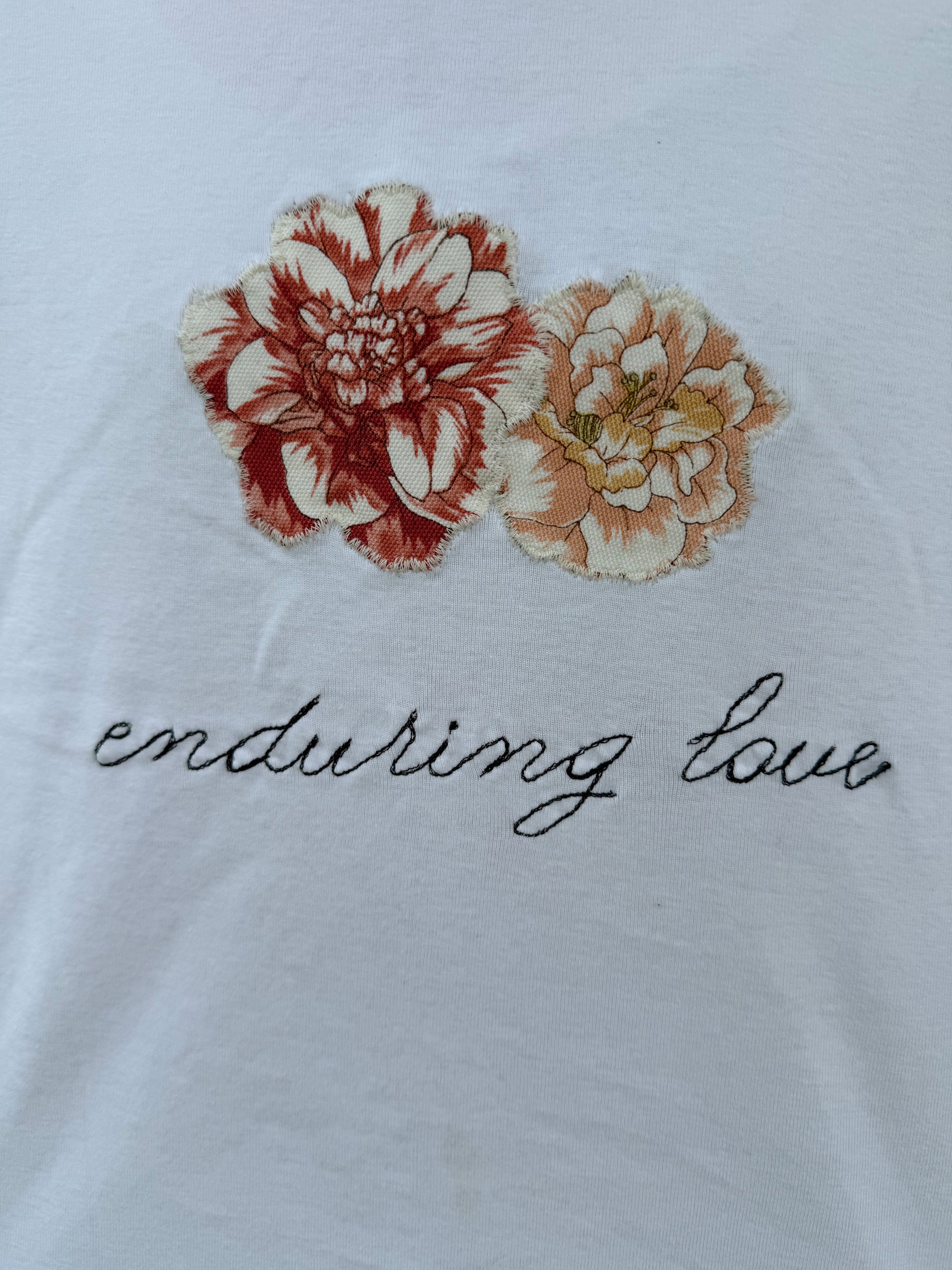 “enduring love” appliqué t-shirt