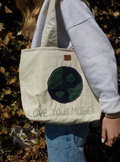 "LOVE YOUR MOTHER" quilted patchwork tote bag