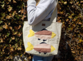 gone fishin' quilted patchwork tote bag