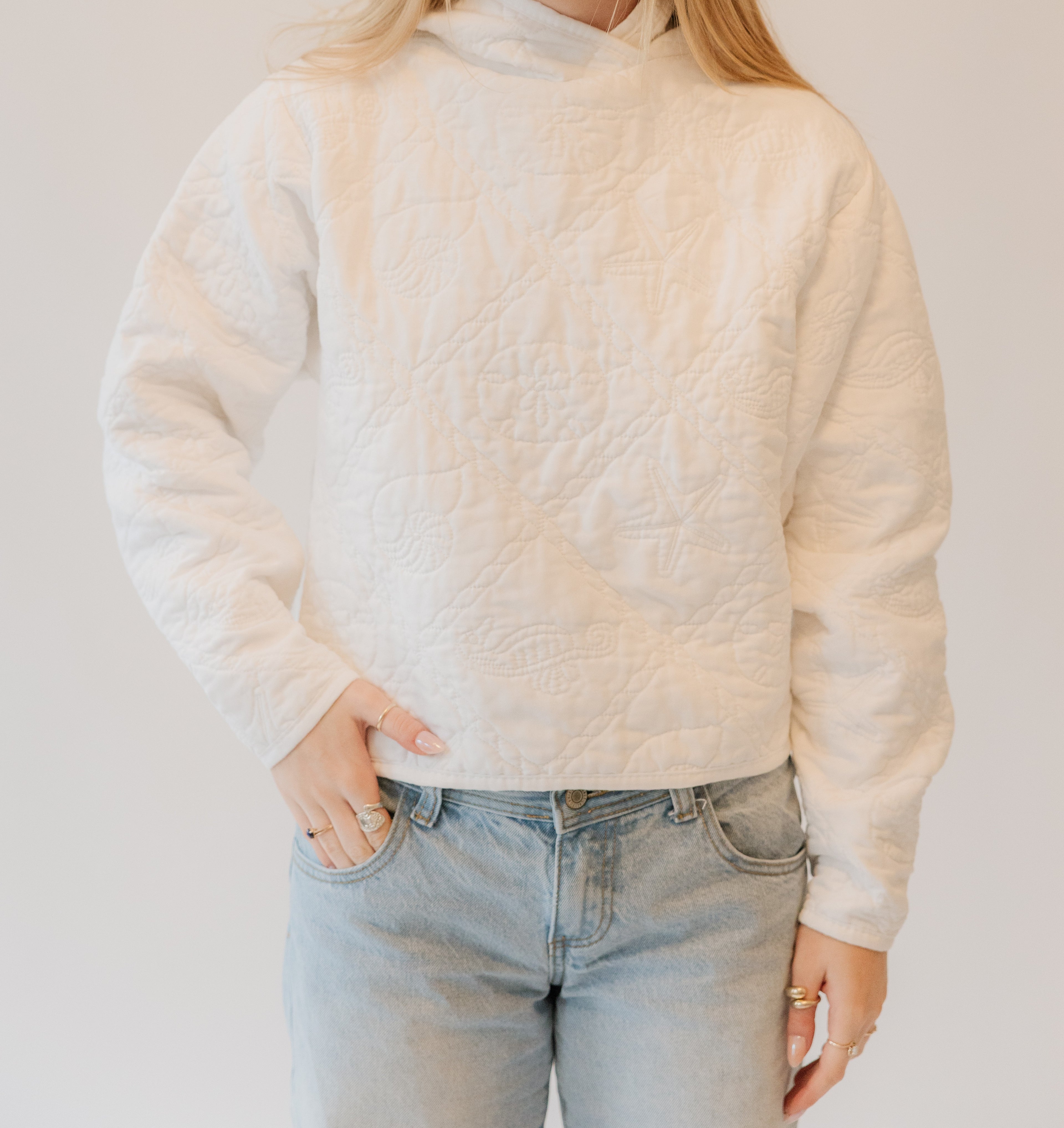 down by the seashore quilt hoodie