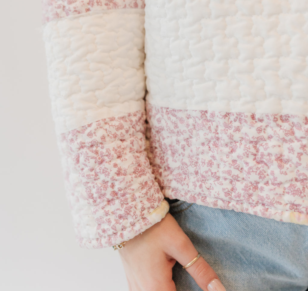 pretty in pink quilt hoodie