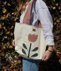 tulip quilted patchwork tote bag